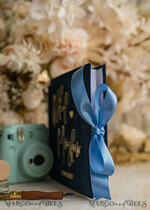 HOCHZEITS-GÄSTEBÜCHER Instax Sofortbildbuch Marinblaues Gold Acryl-Hochzeitsgastbuch mit personalisiertem Signaturset, Samt Dunkelblau Sofortbildbuch Boho Elegantes Instax Hochzeitsfoto-Gästebuch21