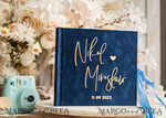 HOCHZEITS-GÄSTEBÜCHER Instax Sofortbildbuch Marinblaues Gold Acryl-Hochzeitsgastbuch mit personalisiertem Signaturset, Samt Dunkelblau Sofortbildbuch Boho Elegantes Instax Hochzeitsfoto-Gästebuch21