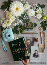 WEDDING GUEST BOOKS Instax Instant Photo Book Emerald Green Gold Acrylic Wedding Guest Book Personalised and sign set, Velvet Garden Greenery Instant Photo Book Boho Elegant Instax Wedding Photo Guestbook16