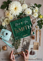 WEDDING GUEST BOOKS Instax Instant Photo Book Emerald Green Gold Acrylic Wedding Guest Book Personalised and sign set, Velvet Garden Greenery Instant Photo Book Boho Elegant Instax Wedding Photo Guestbook16