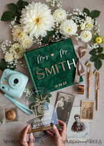 WEDDING GUEST BOOKS Instax Instant Photo Book Emerald Green Gold Acrylic Wedding Guest Book Personalised and sign set, Velvet Garden Greenery Instant Photo Book Boho Elegant Instax Wedding Photo Guestbook16
