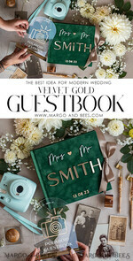 WEDDING GUEST BOOKS Instax Instant Photo Book Emerald Green Gold Acrylic Wedding Guest Book Personalised and sign set, Velvet Garden Greenery Instant Photo Book Boho Elegant Instax Wedding Photo Guestbook16