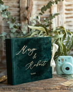 WEDDING GUEST BOOKS Instax Instant Photo Book Luxury Wedding Guest Book, Emerald green gold Velvet Instant Photo Book , Elegant Greenery Instax Wedding Photo Guestbook 10