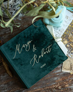 WEDDING GUEST BOOKS Instax Instant Photo Book Luxury Wedding Guest Book, Emerald green gold Velvet Instant Photo Book , Elegant Greenery Instax Wedding Photo Guestbook 10