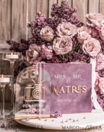 HOCHZEITS-GÄSTEBÜCHER Instax Sofortbildbuch Mauve Gold Acryl Hochzeitsgästebuch personalisiert und Unterschriften-Set, Samt staubige Rose Sofortfoto-Buch Boho elegant Instax Hochzeitsfoto Gästebuch, MvS14