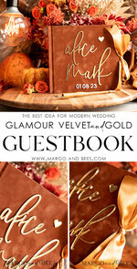 HOCHZEITS-GÄSTEBÜCHER Instax Sofortbildbuch Fall Terracotta Gold Acryl Hochzeits-Gästebuch Personalisiert, Samt Rost Sofortbildbuch Boho Elegant Instax Hochzeitsfoto Gästebuch11