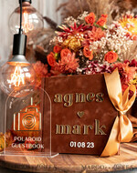 WEDDING GUEST BOOKS Instax Instant Photo Book Fall Terracotta Gold Acrylic Wedding Guest Book Personalised and sign set, Velvet Rust Instant Photo Book Boho Elegant Instax Wedding Photo Guestbook22