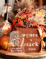 WEDDING GUEST BOOKS Instax Instant Photo Book Fall Terracotta Gold Acrylic Wedding Guest Book Personalised and sign set, Velvet Rust Instant Photo Book Boho Elegant Instax Wedding Photo Guestbook22