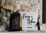 HOCHZEITS-GÄSTEBÜCHER Instax Sofortbildbuch Schwarz & Weiß Terrakotta Gold Acryl Hochzeitsgästebuch personalisiert & Unterschriften-Set, Samt elegantes Sofortfoto-Buch Boho Elegantes Instax Hochzeitsfoto-Gästebuch20