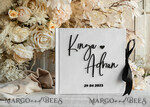 HOCHZEITS-GÄSTEBÜCHER Instax Sofortbildbuch Schwarz & Weiß Terrakotta Gold Acryl Hochzeitsgästebuch personalisiert & Unterschriften-Set, Samt elegantes Sofortfoto-Buch Boho Elegantes Instax Hochzeitsfoto-Gästebuch20
