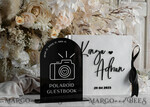 HOCHZEITS-GÄSTEBÜCHER Instax Sofortbildbuch Schwarz & Weiß Terrakotta Gold Acryl Hochzeitsgästebuch personalisiert & Unterschriften-Set, Samt elegantes Sofortfoto-Buch Boho Elegantes Instax Hochzeitsfoto-Gästebuch20