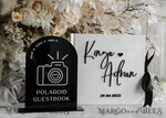 HOCHZEITS-GÄSTEBÜCHER Instax Sofortbildbuch Schwarz & Weiß Terrakotta Gold Acryl Hochzeitsgästebuch personalisiert & Unterschriften-Set, Samt elegantes Sofortfoto-Buch Boho Elegantes Instax Hochzeitsfoto-Gästebuch20