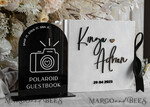 HOCHZEITS-GÄSTEBÜCHER Instax Sofortbildbuch Schwarz & Weiß Terrakotta Gold Acryl Hochzeitsgästebuch personalisiert & Unterschriften-Set, Samt elegantes Sofortfoto-Buch Boho Elegantes Instax Hochzeitsfoto-Gästebuch20