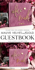 HOCHZEITS-GÄSTEBÜCHER Instax Sofortbildbuch Mauve Gold Acryl Hochzeitsgäste Buch Personalisiert, Samt Staubrosa Sofortbildbuch Boho Elegant Instax Hochzeitsfoto Gästebuch15