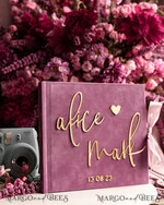 WEDDING GUEST BOOKS Instax Instant Photo Book Mauve Gold Acrylic Wedding Guest Book Personalised and sign set, Velvet dusty Rose Instant Photo Book Boho Elegant Instax Wedding Photo Guestbook27