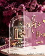 WEDDING GUEST BOOKS Instax Instant Photo Book Mauve Gold Acrylic Wedding Guest Book Personalised and sign set, Velvet dusty Rose Instant Photo Book Boho Elegant Instax Wedding Photo Guestbook27