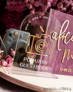 WEDDING GUEST BOOKS Instax Instant Photo Book Mauve Gold Acrylic Wedding Guest Book Personalised and sign set, Velvet dusty Rose Instant Photo Book Boho Elegant Instax Wedding Photo Guestbook27