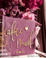 WEDDING GUEST BOOKS Instax Instant Photo Book Mauve Gold Acrylic Wedding Guest Book Personalised and sign set, Velvet dusty Rose Instant Photo Book Boho Elegant Instax Wedding Photo Guestbook27