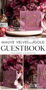 WEDDING GUEST BOOKS Instax Instant Photo Book Mauve Gold Acrylic Wedding Guest Book Personalised and sign set, Velvet dusty Rose Instant Photo Book Boho Elegant Instax Wedding Photo Guestbook27