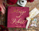 WEDDING GUEST BOOKS Instax Instant Photo Book Luxury Marron Wedding Guest Book, Burgundy gold Velvet Instant Photo Book , Elegant Marsala Instax Wedding Photo Guestbook 8