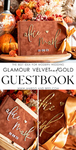HOCHZEITS-GÄSTEBÜCHER Instax Sofortbildbuch Fall Terracotta Gold Acryl Hochzeits-Gästebuch Personalisiert, Samt Rost Sofortbildbuch Boho Elegant Instax Hochzeitsfoto Gästebuch16