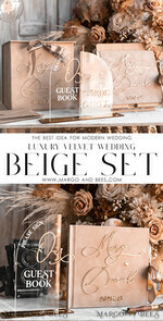 WEDDING GUEST BOOKS Instax Instant Photo Book Wedding Beige Guest Book Personalised and sign set, Velvet Instant Photo Book Boho Elegant Instax Wedding Photo Guestbook16