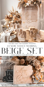 WEDDING GUEST BOOKS Instax Instant Photo Book Wedding Beige Guest Book Personalised and sign set, Velvet Instant Photo Book Boho Elegant Instax Wedding Photo Guestbook16