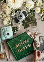WEDDING GUEST BOOKS Instax Instant Photo Book Emerald Green Gold Acrylic Wedding Guest Book Personalised and sign set, Velvet Garden Greenery Instant Photo Book Boho Elegant Instax Wedding Photo Guestbook14