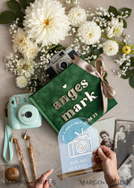 WEDDING GUEST BOOKS Instax Instant Photo Book Emerald Green Gold Acrylic Wedding Guest Book Personalised and sign set, Velvet Garden Greenery Instant Photo Book Boho Elegant Instax Wedding Photo Guestbook14