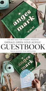 WEDDING GUEST BOOKS Instax Instant Photo Book Emerald Green Gold Acrylic Wedding Guest Book Personalised and sign set, Velvet Garden Greenery Instant Photo Book Boho Elegant Instax Wedding Photo Guestbook14
