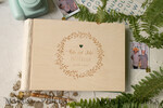 WEDDING GUEST BOOKS Instax Instant Photo Book Presonalised Wedding Guest Book, Rustic Wreath  Instant Photo Book • Boho wood engraved Instax Wedding Photo Guestbook8