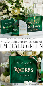 WEDDING GUEST BOOKS Instax Instant Photo Book Emerald Green Velvet Gold Acrylic Wedding Guest Book Personalised, Velvet Instant Photo Book Boho Elegant Instax Wedding Photo Guestbook8