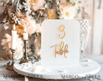 TABLE DECOR SIGNS Acrylic table decor Numbers Acrylic Frozen Table Numbers, Frosted Acrylic And Gold Sign, Gold Plexi Table Numbers, Luxury Wedding Table Decor, Wedding Signage Golden Mirror Table Numbers8