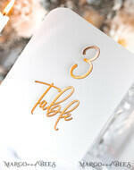 TABLE DECOR SIGNS Acrylic table decor Numbers Acrylic Frozen Table Numbers, Frosted Acrylic And Gold Sign, Gold Plexi Table Numbers, Luxury Wedding Table Decor, Wedding Signage Golden Mirror Table Numbers8