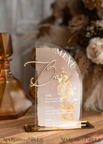 TISCHDEKORATIONSCHILDER   Acryl Tischdekoration Zahlen Acryl Halb-Bogen Ombre Beige Bar Menü, klares Acryl und goldenes Bar Menü, Nude Taupe Gold Plexi Getränkebar Menü, Tan Luxus Getränkebar Tisch Dekor, erdige Hochzeit13