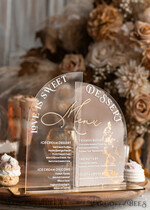 TISCHDEKORATIONSCHILDER   Acryl Tischdekoration Zahlen Acrylbogen Beige Ombre Dessertmenü, Klarer Acrylgold Taupe Candy Bar Schild, Nude Gold Plexi Tischbogen Menü, Luxuriöse Beige Ombre Hochzeits Tischdekoration, Hochzeitsschild Golden Spiegel Dessertmenü24