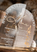TISCHDEKORATIONSCHILDER   Acryl Tischdekoration Zahlen Acrylbogen Beige Ombre Dessertmenü, Klarer Acrylgold Taupe Candy Bar Schild, Nude Gold Plexi Tischbogen Menü, Luxuriöse Beige Ombre Hochzeits Tischdekoration, Hochzeitsschild Golden Spiegel Dessertmenü24