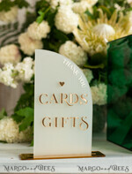 TABLE DECOR SIGNS Acrylic table decor Numbers Frosted Acrylic Cards And Gifts Sign, Frozen Acrylic And Gold Sign, Gold Plexi Sign, Luxury Wedding Table Decor, Wedding Signage Golden Mirror Cards   8