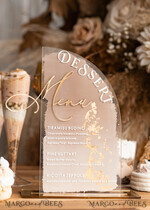 TISCHDEKORATIONSCHILDER   Acryl Tischdekoration Zahlen Acrylbogen Beige Ombre Dessertmenü, klarer Acryl Gold Taupe Candy Bar Schild, Nude Gold Plexi Tischbogen Menü, luxuriöse Beige Ombre Hochzeits Tischdekoration, Hochzeitsbeschilderung goldenem Spiegel Dessertmenü19
