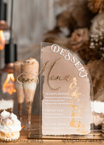 TISCHDEKORATIONSCHILDER   Acryl Tischdekoration Zahlen Acrylbogen Beige Ombre Dessertmenü, klarer Acryl Gold Taupe Candy Bar Schild, Nude Gold Plexi Tischbogen Menü, luxuriöse Beige Ombre Hochzeits Tischdekoration, Hochzeitsbeschilderung goldenem Spiegel Dessertmenü19