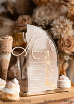 TISCHDEKORATIONSCHILDER   Acryl Tischdekoration Zahlen Acrylbogen Beige Ombre Dessertmenü, klarer Acryl Gold Taupe Candy Bar Schild, Nude Gold Plexi Tischbogen Menü, luxuriöse Beige Ombre Hochzeits Tischdekoration, Hochzeitsbeschilderung goldenem Spiegel Dessertmenü19