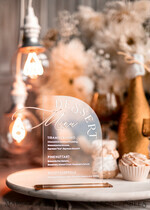 TABLE DECOR SIGNS Acrylic table decor Numbers Acrylic Arch Dessert menu, Clear Acrylic gold Candy Bar Sign, Gold Plexi Table Arch Menu, Luxury Wedding Table Decor, Wedding Signage Golden mirror Dessert Menu10