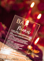 TABLE DECOR SIGNS Acrylic table decor Numbers Transparent Acrylic Bar Menu, Clear Acrylic And Gold Sign, Unique Gold Plexi Sign, Luxury Handmade Wedding Table Decor, Wedding Signage Golden Mirror Cards Sign12