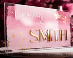 TABLE DECOR SIGNS Acrylic table decor Numbers Acrylic Ombre Pale Pink Mauve Top Table sign,  Gold Mirror Acrylic Sign, Golden Plexi Top Table sign, Luxury Wedding Table Decor, Wedding Signage, editable text9