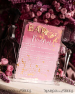 TABLE DECOR SIGNS Acrylic table decor Numbers Acrylic Bar Menu, Mauve Ombre Clear Acryl and gold Sign, Gold Plexi card box sign, Luxury Wedding Table Decor, Wedding Signage Golden mirror sign, editable text42