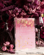 TABLE DECOR SIGNS Acrylic table decor Numbers Acrylic Bar Menu, Mauve Ombre Clear Acryl and gold Sign, Gold Plexi card box sign, Luxury Wedding Table Decor, Wedding Signage Golden mirror sign, editable text42
