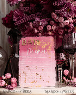 TABLE DECOR SIGNS Acrylic table decor Numbers Acrylic Bar Menu, Mauve Ombre Clear Acryl and gold Sign, Gold Plexi card box sign, Luxury Wedding Table Decor, Wedding Signage Golden mirror sign, editable text42