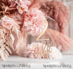 TABLE DECOR SIGNS Acrylic table decor Numbers Transparent Acrylic Arch Table Numbers, Clear Acrylic and gold Sign, Gold Plexi Table Numbers, Luxury Wedding Table Decor, Wedding Signage Golden Mirror Number13