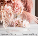 TABLE DECOR SIGNS Acrylic table decor Numbers Transparent Acrylic Arch Table Numbers, Clear Acrylic and gold Sign, Gold Plexi Table Numbers, Luxury Wedding Table Decor, Wedding Signage Golden Mirror Number13