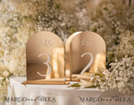 TABLE DECOR SIGNS Acrylic table decor Numbers Acrylic Arch Table Numbers, Mirror Gold Acrylic Sign, Gold Plexi Table Numbers, Luxury Wedding Table Decor, Wedding Signage Golden Mirror Table Numbers15